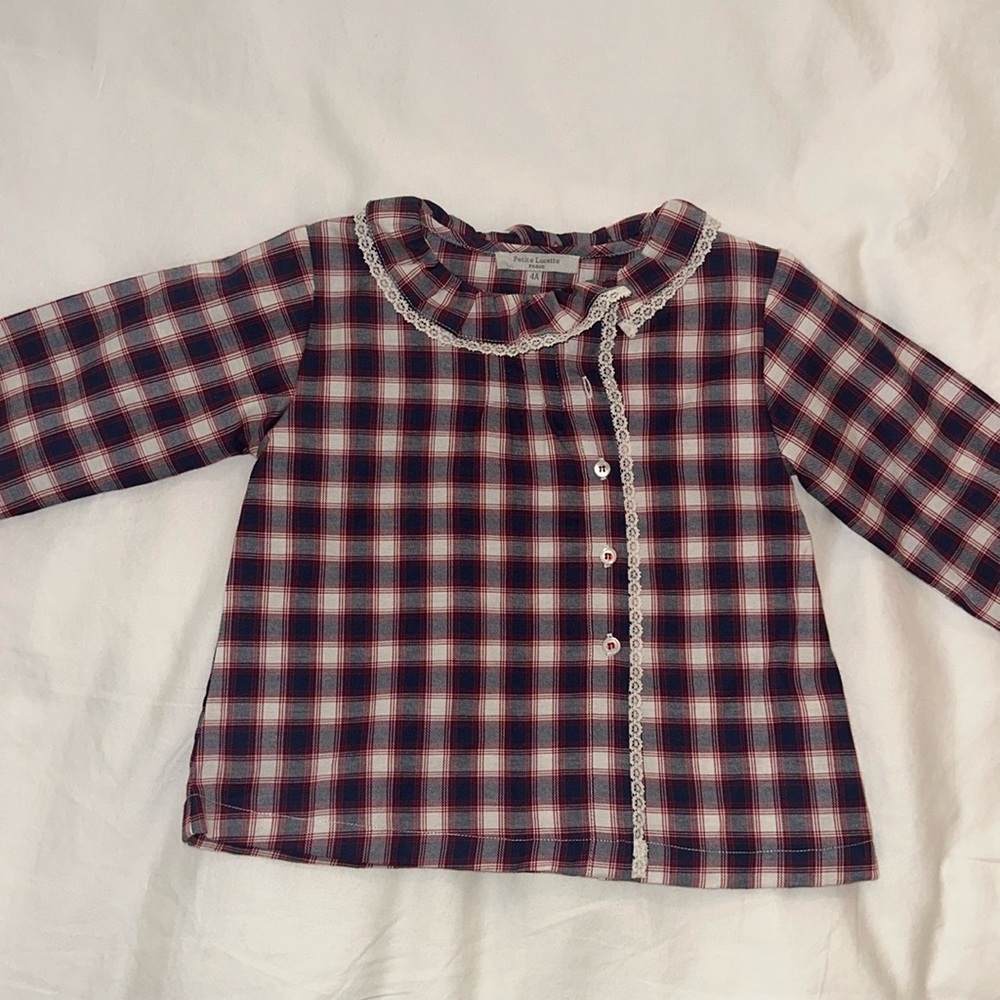 NWOT Petite Lucette Blouse with Ruffle and Lace Detail 4T